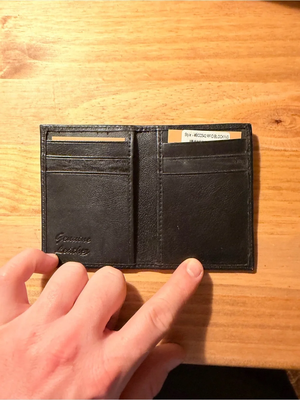 Men's Black Leather Bifold Wallet
